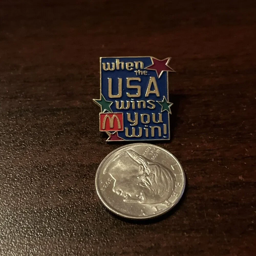 McDonald’s Olympic Games “When The USA Wins You Win!” Lapel Hat Pin‎